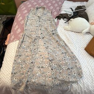 Equipment silk floral tank dress